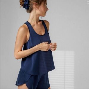 LUNYA Washable Silk Tulip Back Top and Shorts Set Size S